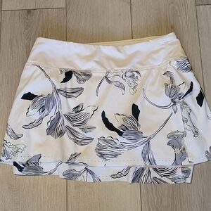 Athleta White and Black Floral Skirt